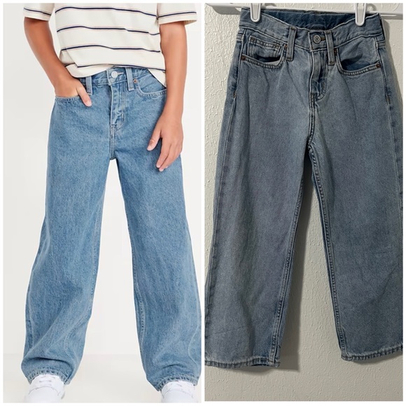 Old Navy Boys Baggy Size 6 Wide Leg Blue Jeans EUC Everyday Casual School - Picture 1 of 8